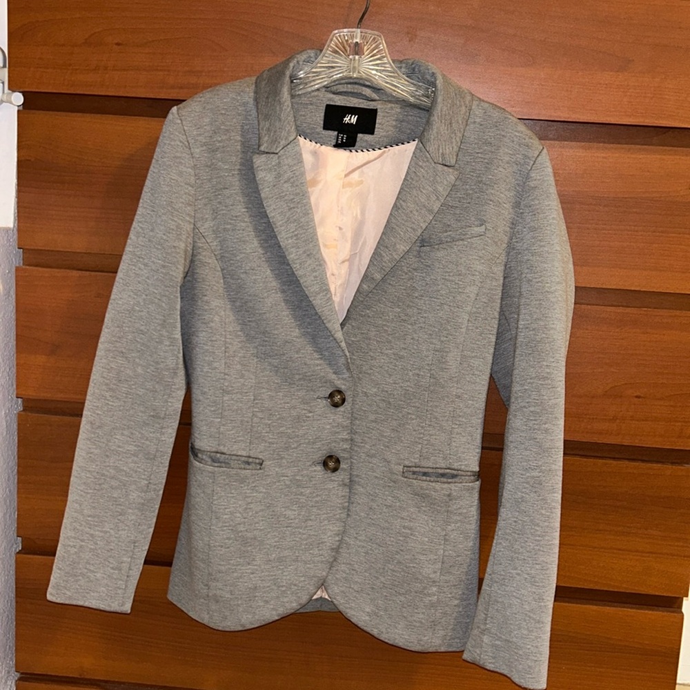 H&M Gray Business Casual Blazer with Pockets Size 10